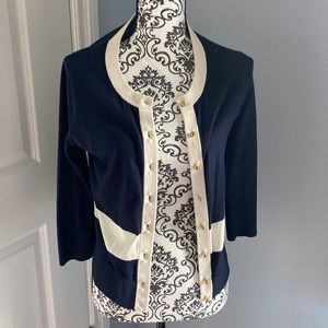 Kate Spade Navy blue striped cardigan